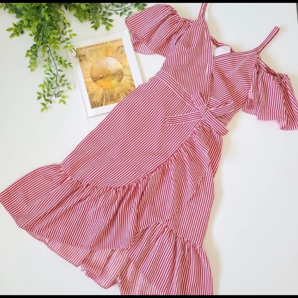 Club Monaco Daphins Red Stripe Dress